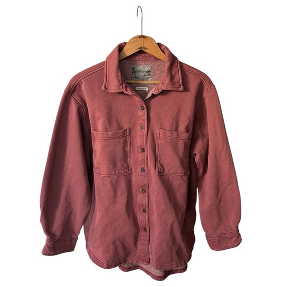 C&C California | Women’s Mauve Sunwashed Double Pocket Button-Up Shirt Size M - Picture 2 of 16